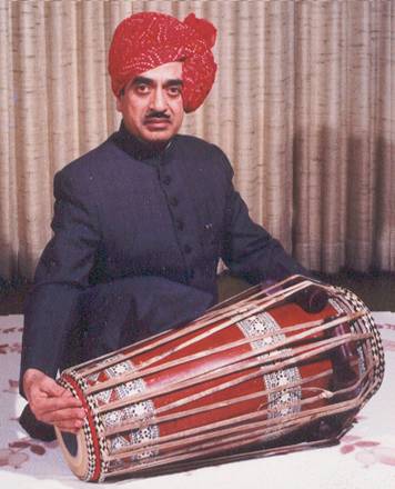 Raja Chhatrapati Singh playing Pakhawaj